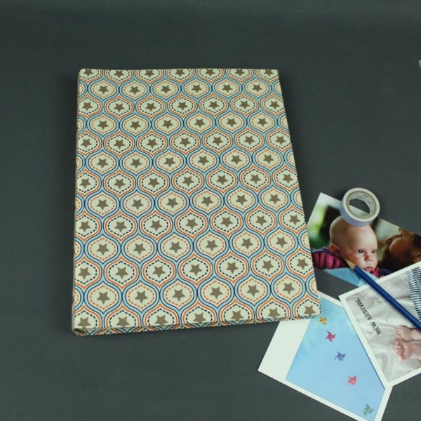 Beige Blaues Kinder Fotoalbum Mit Sternen Bedruckt